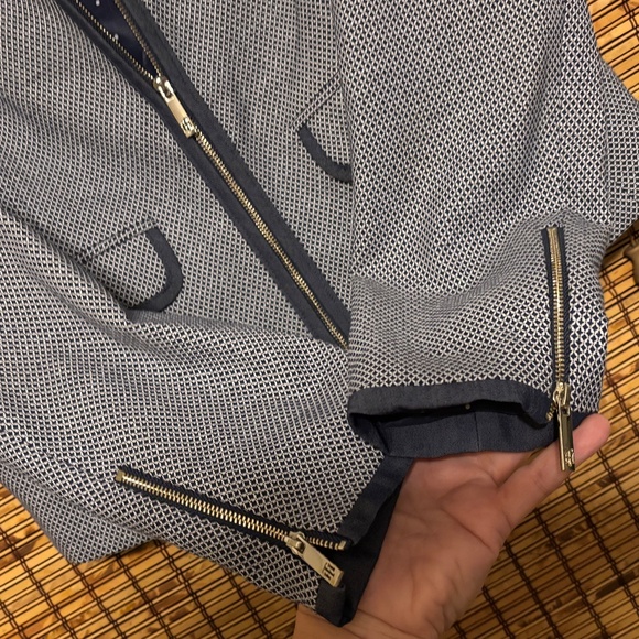 Tommy Hilfiger Dark Blue and White Womens Preowned Blazer Size 10 - Picture 8 of 14